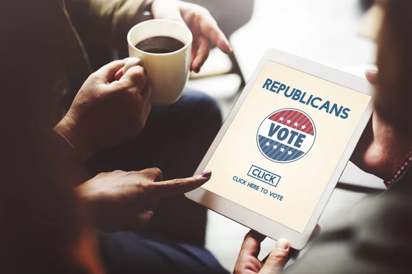 Цифровий планшет з республіканцями — стокове фото