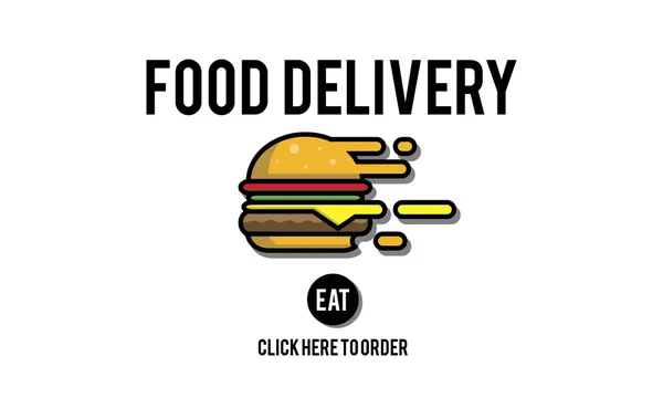 Template with food delivery concept — Stock Photo, Image