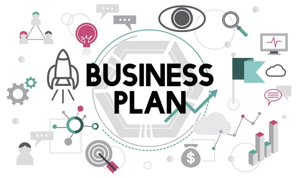 Template with business plan — Stock Photo, Image