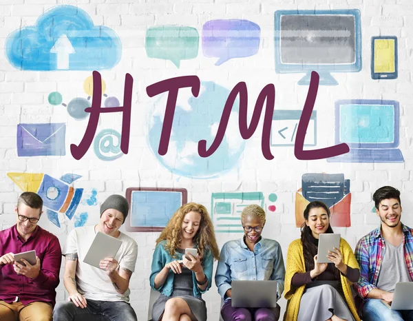 Diversité personnes et html — Photo