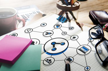 Office dağınık çalışma yerinde