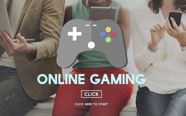 Mensen aanbrengen op de vensterbank met Online Gaming — Stockfoto