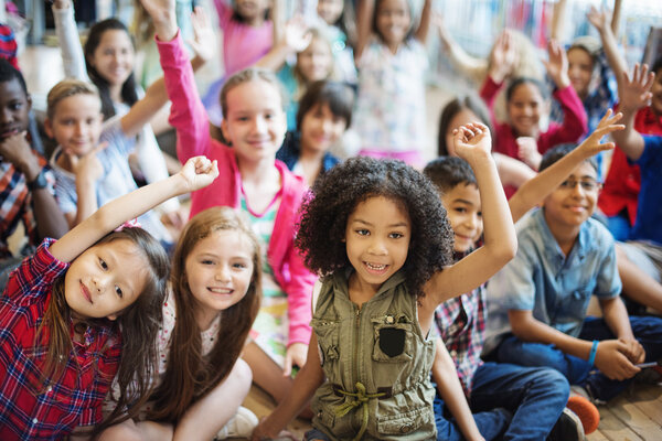 Children With Arms Raised