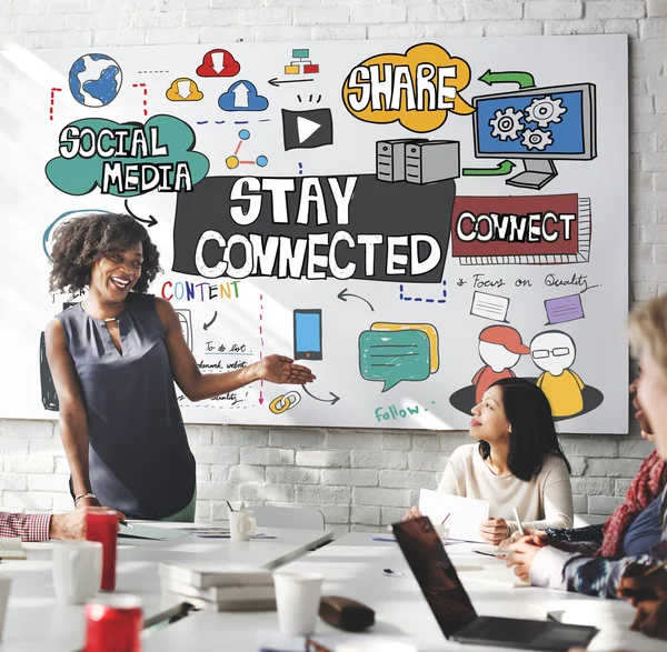 Business meeting with stay connected — Stock Photo, Image