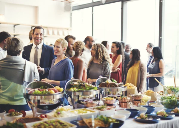 People with cups and plates — Stock Photo, Image