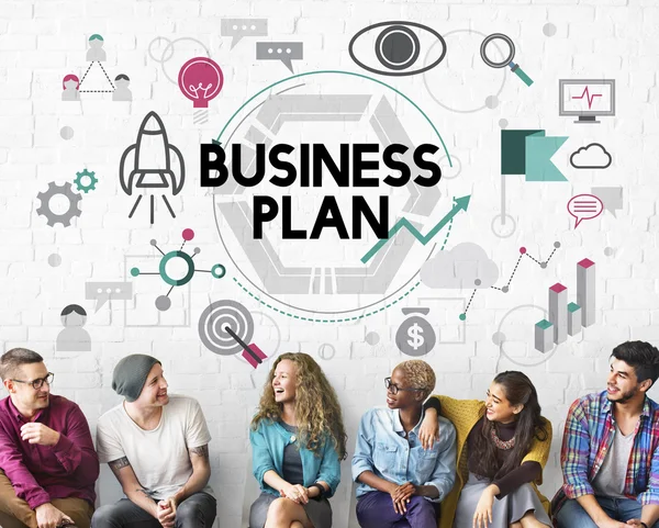 Diversity Menschen und Businessplan — Stockfoto