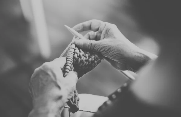 Grandma crocheting Concept — Stock Photo, Image