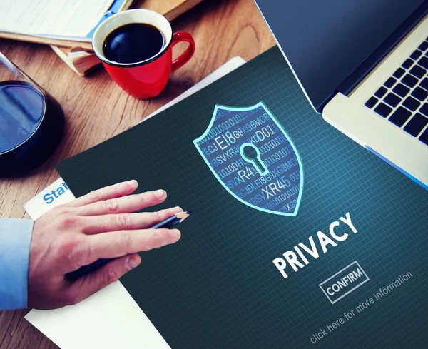 Man working with Privacy Concept — Stock Photo, Image