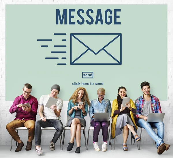 Diversity people and message — Stock Photo, Image