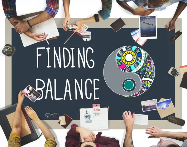 Diversity people and finding balance — Stock Photo, Image
