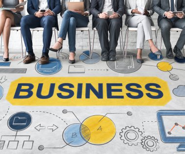 iş adamları iş başında grup