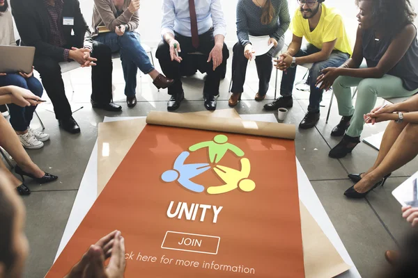 Άτομα άνω αφίσα με την ενότητα — Φωτογραφία Αρχείου