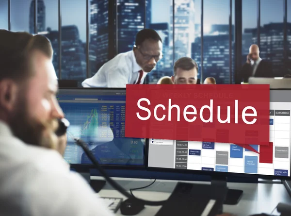 Business people working and schedule — Stock Photo, Image