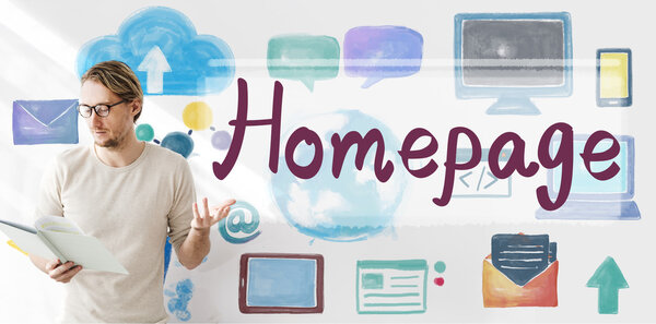 businessman working with homepage