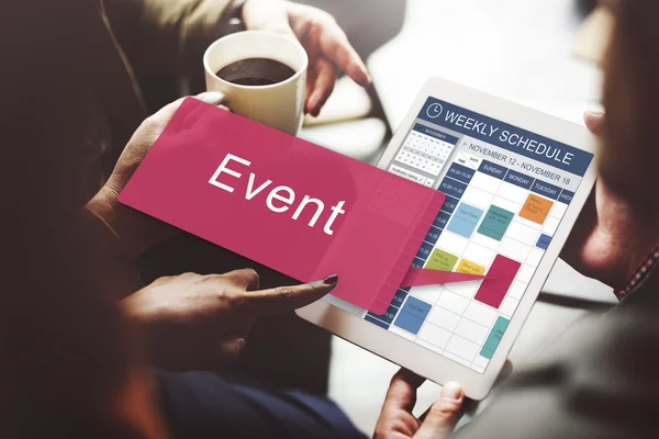 Digital tablet with event concept — Stock Photo, Image