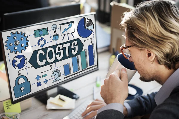 Businessman working with computer — Stock Photo, Image