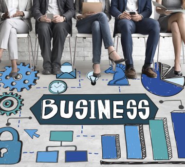 iş adamları iş başında grup