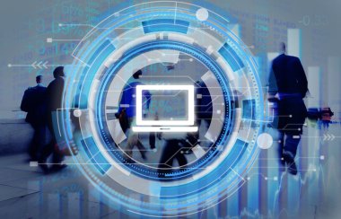 Dijital mavi Laptop arabirimi