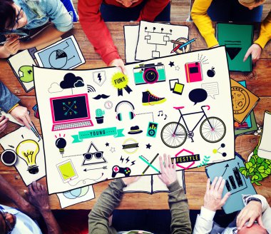 İş insanlar sosyal medya kavramı