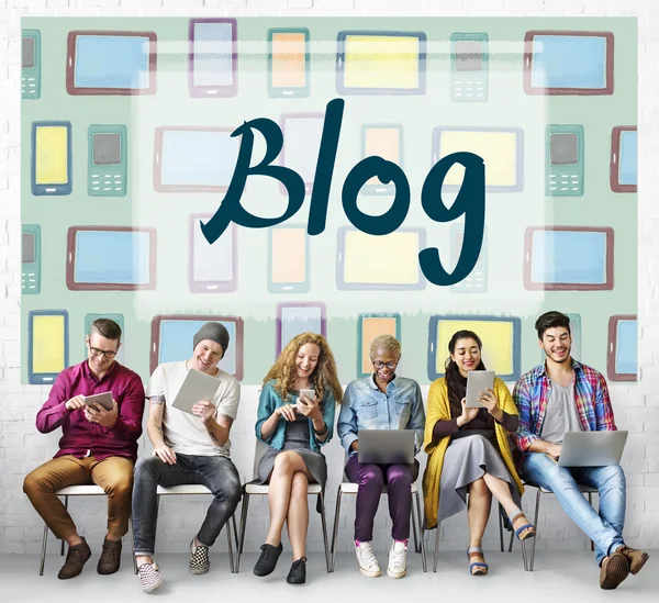 Diversidad personas y blog — Foto de Stock