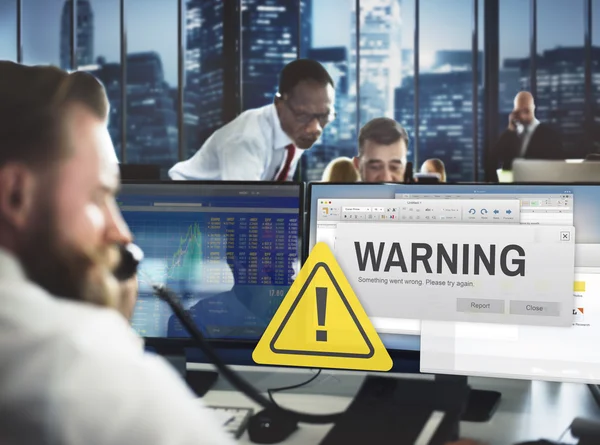 Üzleti dolgozók és figyelmeztetés — Stock Fotó