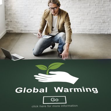 küresel ısınma ile çalışma iş adamı