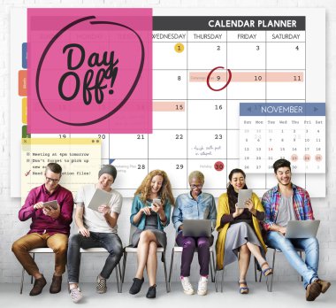 diversity people and day off clipart