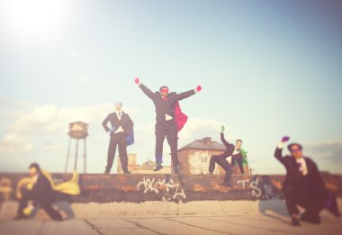 İşadamları süper kahraman kostümleri