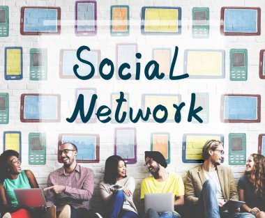 çeşitlilik arkadaşlar sosyal duvarının yakınında