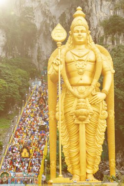 Lord Muruga statue in Batu Caves clipart