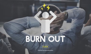 Businessman relaxes and Burn Out clipart