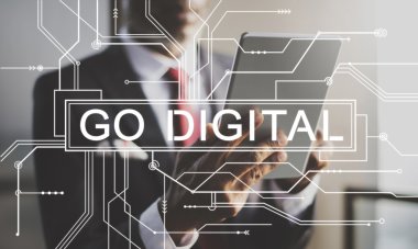 Afrika işadamı tablet kullanma