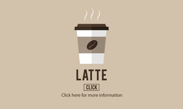 Szablon z koncepcją Latte — Zdjęcie stockowe