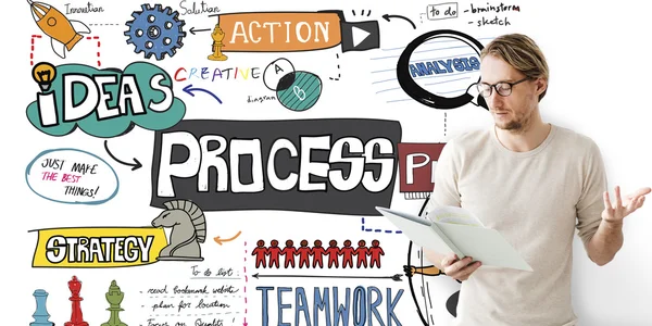 Businessman working with Process — Stock Photo, Image