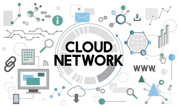 Technologia sieci w chmurze — Zdjęcie stockowe