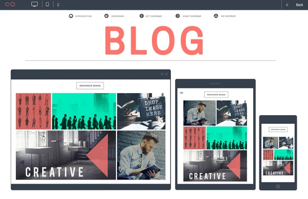 Blog a sociální mediální sítě koncepce — Stock fotografie