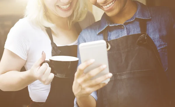 Trabajadores de restaurantes en descanso de café — Foto de Stock