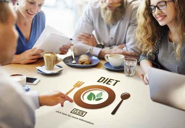 People discussing about Diet — Stock Photo, Image