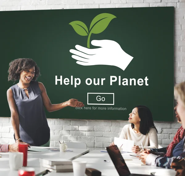 Incontro d'affari con Help Planet — Foto Stock