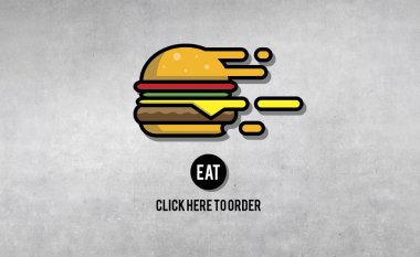 grafik ve renkli burger 