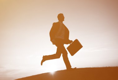 Çalışan işadamı silüeti