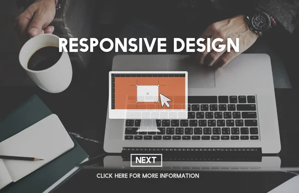 Laptop dengan konsep desain responsif — Stok Foto