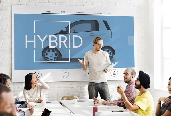 Geschäftstreffen mit Hybriden — Stockfoto