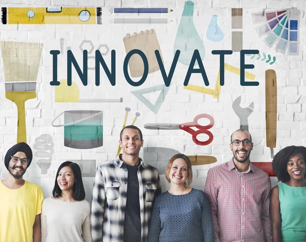 Diversità persone con innovare — Foto Stock