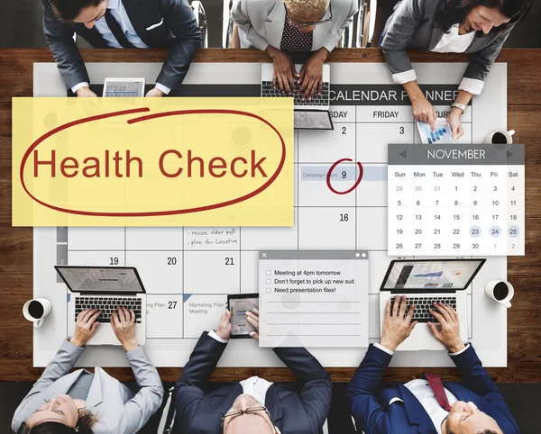 Revisión de salud Salud y Medicina Concepto de calendario de bienestar —  Fotos de Stock