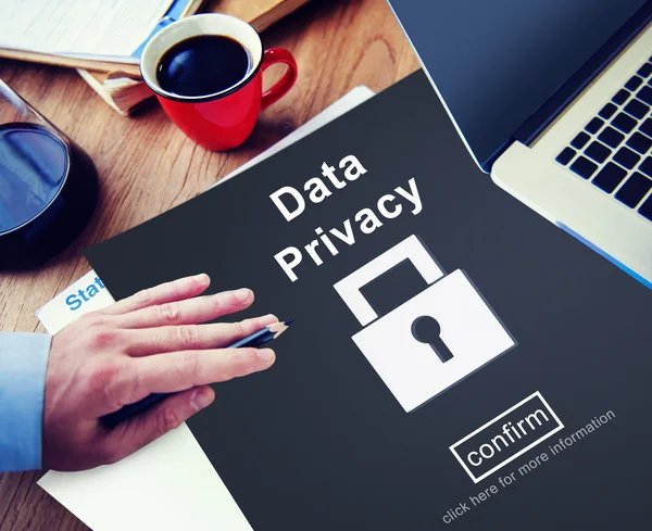 Man working with Data Privacy Concept — Stock Photo, Image