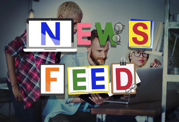 News Feed Redes de medios sociales — Foto de Stock