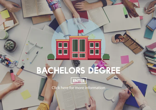 Diversity people and bachelor degree — Stock Photo, Image