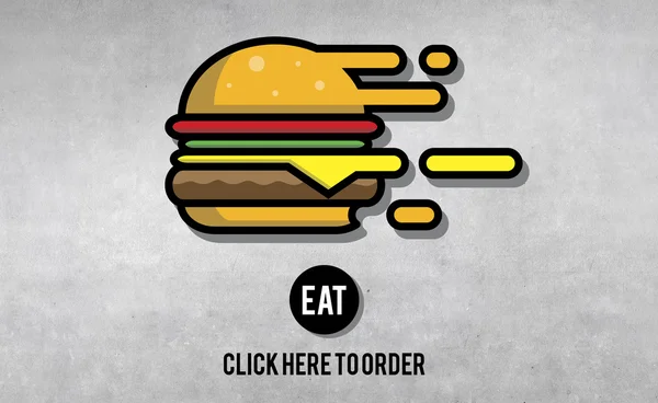 Grafische hamburger pictogram — Stockfoto