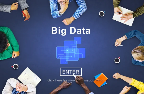 Les gens pointent du doigt le Big Data — Photo